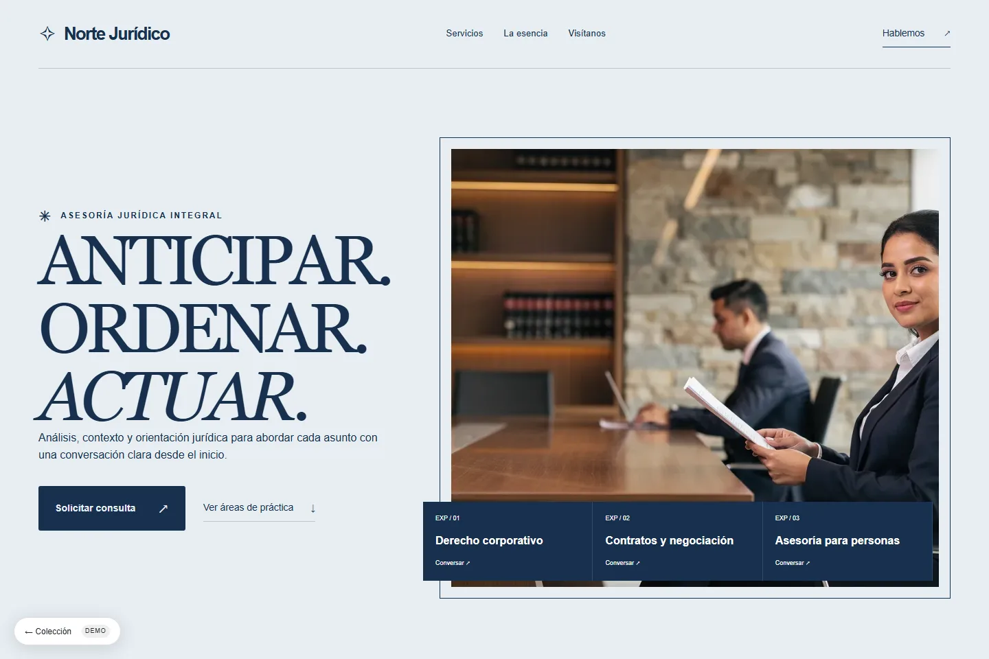 Diseño de sitio web para bufete de abogados: Norte Jurídico, práctica estratégica