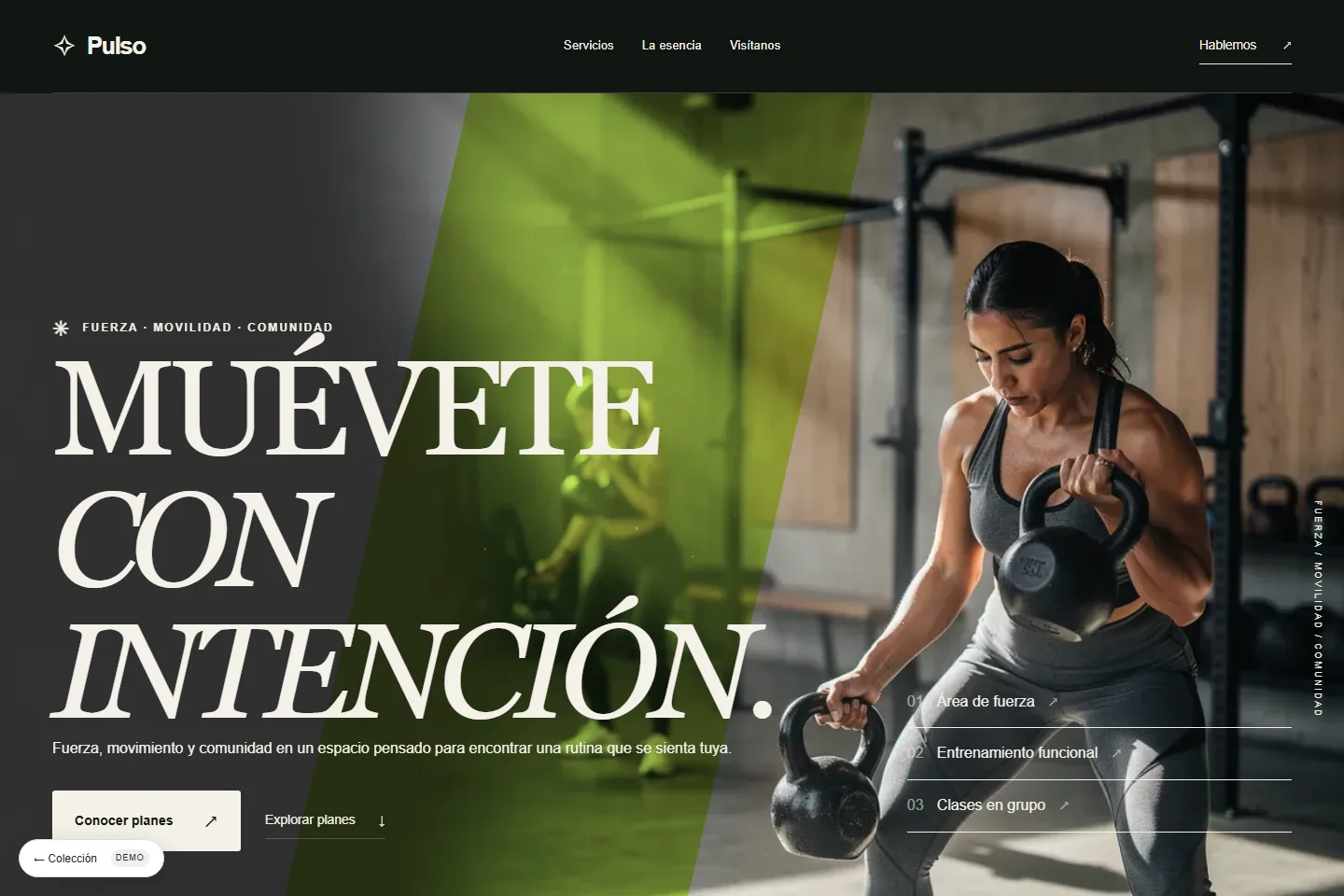 Diseño de sitio web para gimnasio: Pulso, movimiento funcional