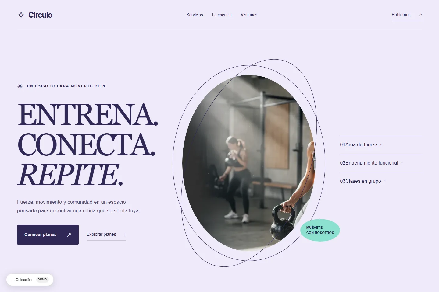 Diseño de sitio web para gimnasio: Círculo, club de bienestar