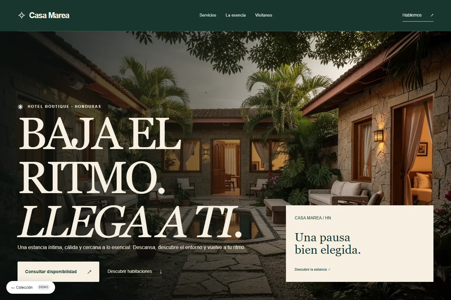 Diseño de sitio web para hotel pequeño: Casa Marea, refugio tropical
