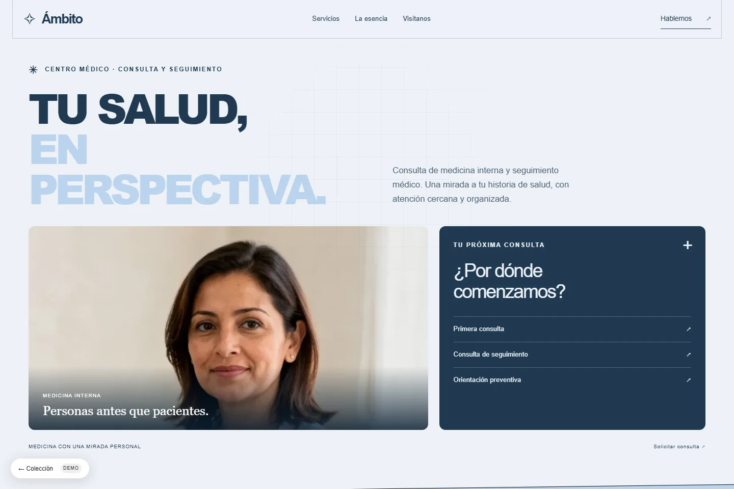 Diseño de sitio web para médico: Ámbito, centro médico