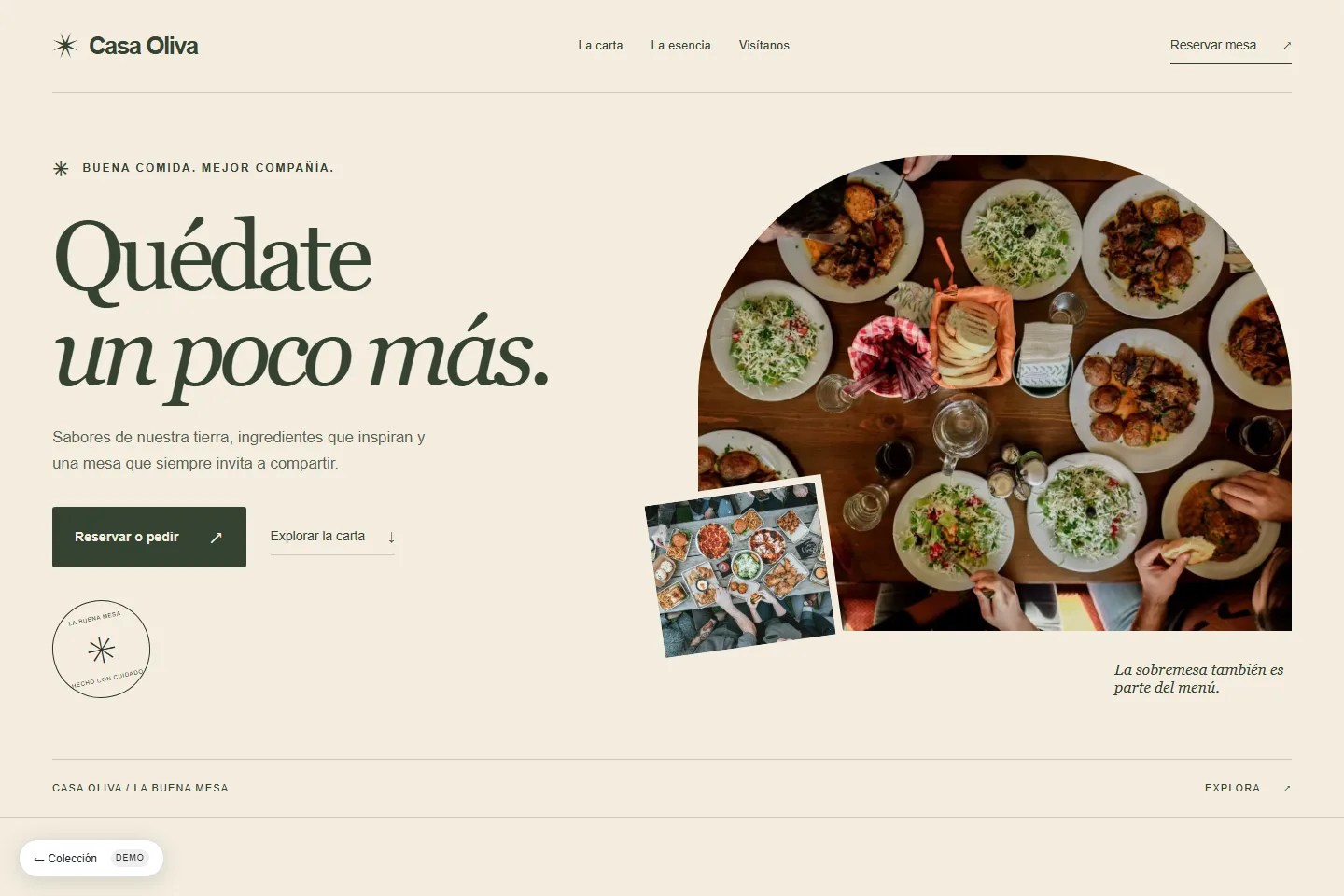 Diseño de sitio web para restaurante: Casa Oliva, la buena mesa