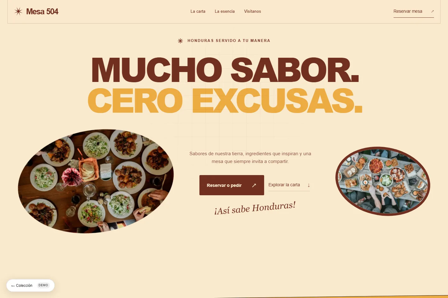 Diseño de sitio web para restaurante: Mesa 504, sabor sin formalidades
